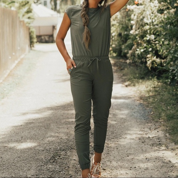 Albion Pants - Albion | Sage Green Jumpsuit Sleeveless Back Zip